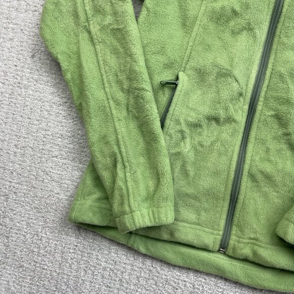 Columbia Women's Sz Small Lime Green Polar Fleece Jacket Full Zip Pockets Hike - Picture 6 of 16